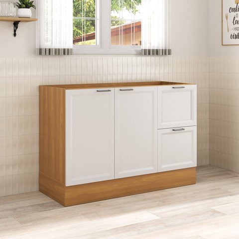 Balcão 2 Portas 2 Gavetas 120cm sem Tampo Soho CabeCasa MadeiraOriginals