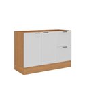 Ver imagem 2 de Balcão Planejado 2 Portas 2 Gavetas 120cm sem Tampo Soho CabeCasa MadeiraOriginals Branco/Freijó