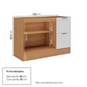 Ver imagem 3 de Balcão Planejado 2 Portas 2 Gavetas 120cm sem Tampo Soho CabeCasa MadeiraOriginals Branco/Freijó