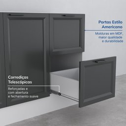 Balcão 2 Portas 2 Gavetas 120cm sem Tampo Soho Cabecasa Madeiramadeira - 3