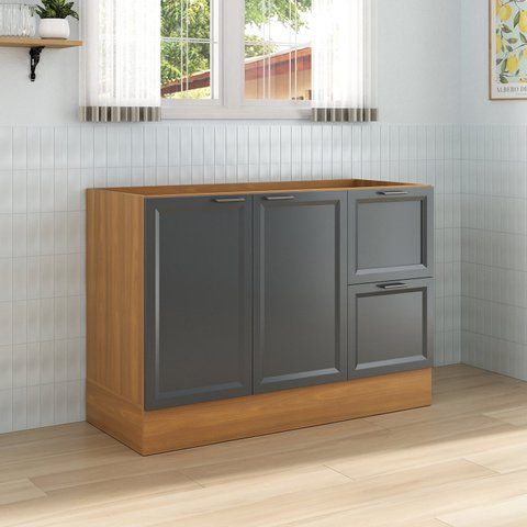 Balcão 2 Portas 2 Gavetas 120cm sem Tampo Soho CabeCasa MadeiraOriginals