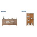 Ver imagem 2 de Buffet 4 Portas com Cristaleira com LED Microripado Mondrian Bege/Sued