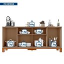 Ver imagem 7 de Buffet 4 Portas com Cristaleira com LED Microripado Mondrian Bege/Sued