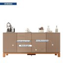 Ver imagem 5 de Buffet 4 Portas com Cristaleira com LED Microripado Mondrian Bege/Sued