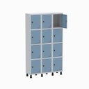 Ver imagem 3 de Armário Locker Guarda Volume Aço Light 12 Portas 103,5x179,5cm Azul/Cinza/Dali