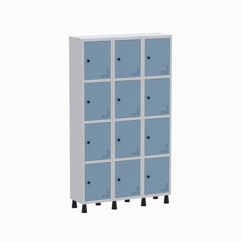Armário Locker Guarda Volume Aço Light 12 portas 103,5x179,5cm