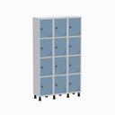 Ver imagem 1 de Armário Locker Guarda Volume Aço Light 12 Portas 103,5x179,5cm Azul/Cinza/Dali