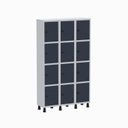 Ver imagem 1 de Armário Locker Guarda Volume Aço Light 12 Portas 103,5x179,5cm Preto/Cinza