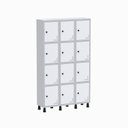 Ver imagem 1 de Armário Locker Guarda Volume Aço Light 12 Portas 103,5x179,5cm Verde/Cinza