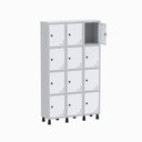 Ver imagem 3 de Armário Locker Guarda Volume Aço Light 12 Portas 103,5x179,5cm Verde/Cinza