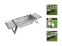 Ver imagem 1 de Churrasqueira Portátil Inox Maleta Dobrável Camping e Pesca