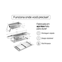Ver imagem 3 de Churrasqueira Portátil Inox Maleta Dobrável Camping e Pesca