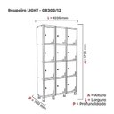 Ver imagem 4 de Armário Locker Guarda Volume Aço Light 12 Portas 103,5x179,5cm Laranja/Cinza