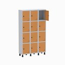 Ver imagem 3 de Armário Locker Guarda Volume Aço Light 12 Portas 103,5x179,5cm Laranja/Cinza