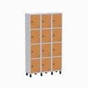 Ver imagem 1 de Armário Locker Guarda Volume Aço Light 12 Portas 103,5x179,5cm Laranja/Cinza