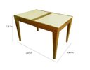 Ver imagem 2 de Mesa de Jantar Retangular Extensível com Tampo de Vidro Gênova Mel e Off White