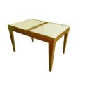 Ver imagem 1 de Mesa de Jantar Retangular Extensível com Tampo de Vidro Gênova Mel e Off White