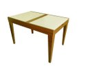 Ver imagem 1 de Mesa de Jantar Retangular Extensível com Tampo de Vidro Gênova Mel e Off White