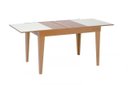 Ver imagem 3 de Mesa de Jantar Retangular Extensível com Tampo de Vidro Gênova Mel e Off White