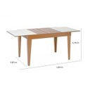 Ver imagem 4 de Mesa de Jantar Retangular Extensível com Tampo de Vidro Gênova Mel e Off White
