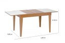 Ver imagem 4 de Mesa de Jantar Retangular Extensível com Tampo de Vidro Gênova Mel e Off White