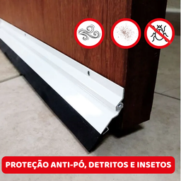 Rodo Vedador Veda Porta Alumínio Borracha Multiuso 80cm Branco - 4