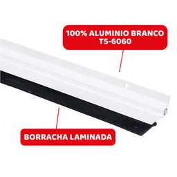 Rodo Vedador Veda Porta Alumínio Borracha Multiuso 80cm Branco - 3