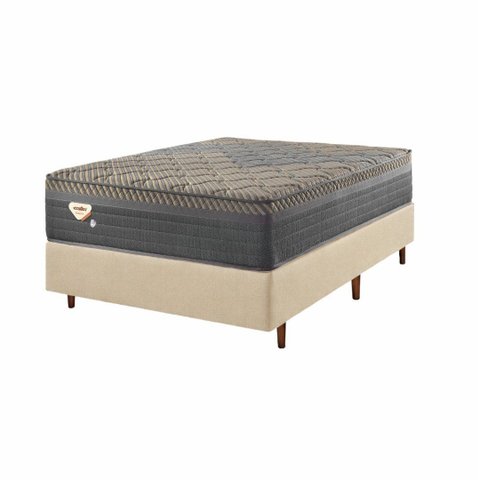 Conjunto Casal Box + Colchão Resistive Molas Ensacadas Extra Firme Ecoflex 150kg