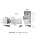 Ver imagem 4 de Quarto de Bebê Berço 3 em 1, Guarda-Roupa e Cômoda com Janelas 100% MDF Nina Espresso Móveis Branco/Brilho