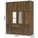 Ver imagem 4 de Guarda-Roupa Casal Paris 10 Portas 3 Gavetas com Espelho Madeira Maciça Castanho 1333 - Lanes