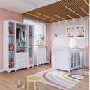 Ver imagem 2 de Quarto de Bebê Berço 3 em 1, Guarda-Roupa e Cômoda com Janelas 100% MDF Nina Espresso Móveis Branco/Brilho