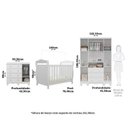 Ver imagem 4 de Quarto de Bebê Berço 3 em 1, Guarda-Roupa e Cômoda com Janelas 100% MDF Nina Espresso Móveis Branco/Brilho