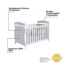 Ver imagem 5 de Quarto de Bebê Berço 3 em 1, Guarda-Roupa e Cômoda com Janelas 100% MDF Nina Espresso Móveis Branco/Brilho