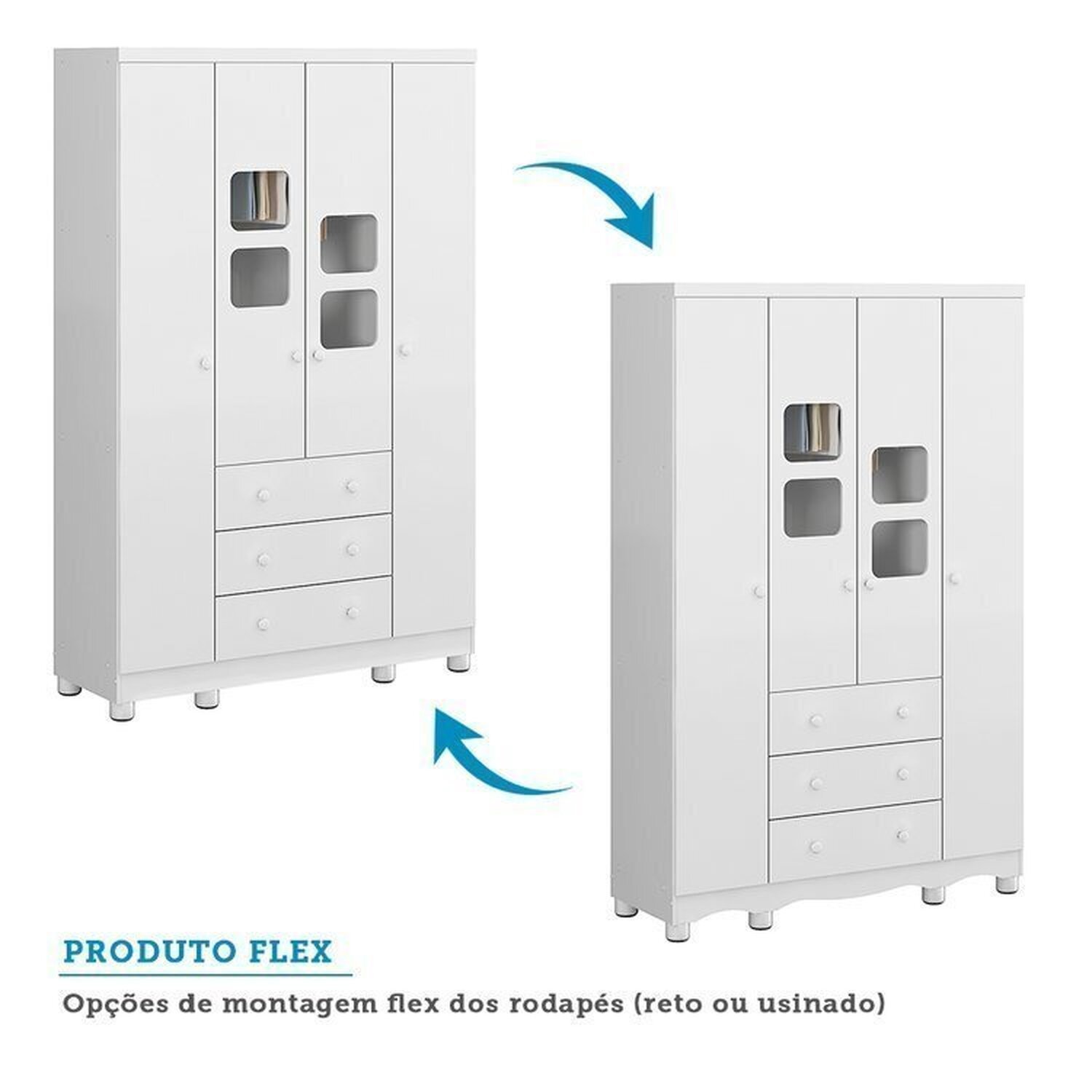 Quarto de Bebê Berço 3 em 1, Guarda-roupa e Cômoda com Janelas 100% MDF Nina Espresso Móveis - 8