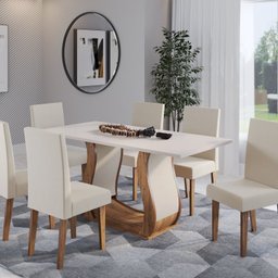 Mesa de Jantar Retangular Royale com 6 Cadeiras Venus - 1