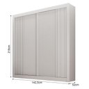 Ver imagem 2 de Guarda Roupa Solteiro 2 Portas Milano Branco – Leifer Móveis