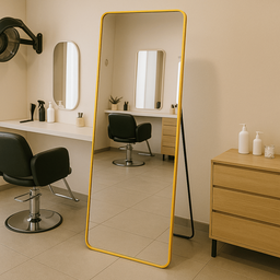 Espelho Grande Corpo Inteiro Sup. Parede e Chão Retangular com Moldura em Metal 170x70cm Dourado - 7