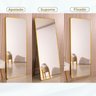 Espelho Grande Corpo Inteiro Sup. Parede e Chão Retangular com Moldura em Metal 170x70cm Dourado - 12
