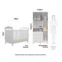Ver imagem 4 de Quarto de Bebê com Guarda Roupa 3 Portas com Janelas e Berço Americano Nina 100% MDF Espresso Móveis Branco/Brilho