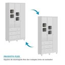 Ver mais imagens de Quarto de Bebê com Guarda Roupa 3 Portas com Janelas e Berço Americano Nina 100% MDF Espresso Móveis Branco/Brilho