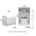 Ver imagem 4 de Quarto de Bebê com Guarda Roupa 4 Portas com Janelas e Berço Americano Nina 100% MDF Espresso Móveis Branco/Brilho
