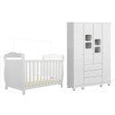 Ver imagem 3 de Quarto de Bebê com Guarda Roupa 4 Portas com Janelas e Berço Americano Nina 100% MDF Espresso Móveis Branco/Brilho
