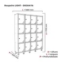 Ver imagem 4 de Armário Locker Guarda Volume Aço Light 16 Portas 138x179,5cm Roxo/Cinza/Lilás