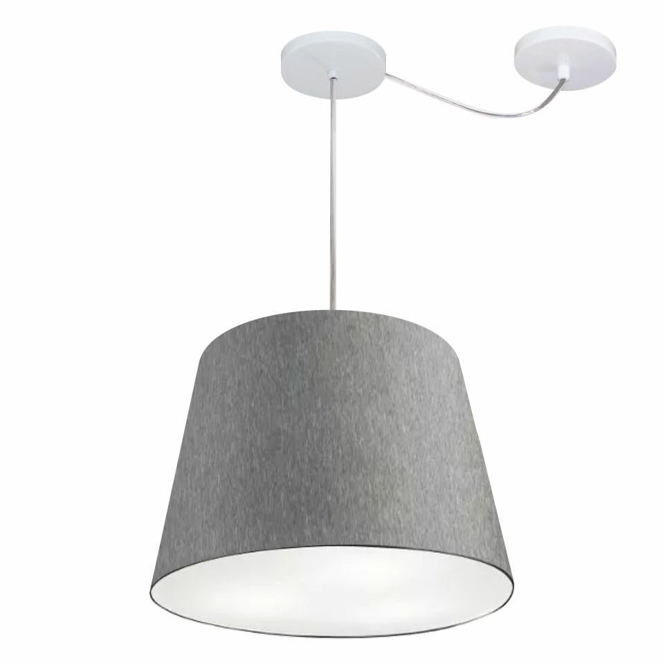 Pendente Cone Com Desvio Rustico Cinza MJ-4276 Para Mesa de Jantar e Estar - 1
