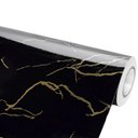 Ver imagem 3 de Papel de Parede Mármore Luna Imperial Preto Dourado Vinil Adesivo Impermeável Pia Box Mesa Banheiro
