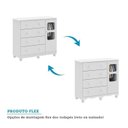 Ver mais imagens de Quarto de Bebê Cômoda 1 Porta com Janelas e Berço Americano Nina 100% MDF Espresso Móveis Branco/Brilho