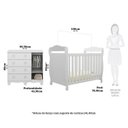 Ver imagem 4 de Quarto de Bebê Cômoda 1 Porta com Janelas e Berço Americano Nina 100% MDF Espresso Móveis Branco/Brilho