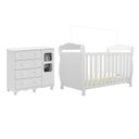 Ver imagem 3 de Quarto de Bebê Cômoda 1 Porta com Janelas e Berço Americano Nina 100% MDF Espresso Móveis Branco/Brilho