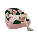 Ver imagem 3 de Kit 02 Poltrona Paloma Escritório Sala Pé Plástico Suede Rosa Bebê e Suede Verde - Dominic Decor