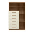 Ver imagem 3 de Cômoda Multiuso 1 Porta 6 Gavetas Maraba 1.6 Jatoba Areia Santos Andirá